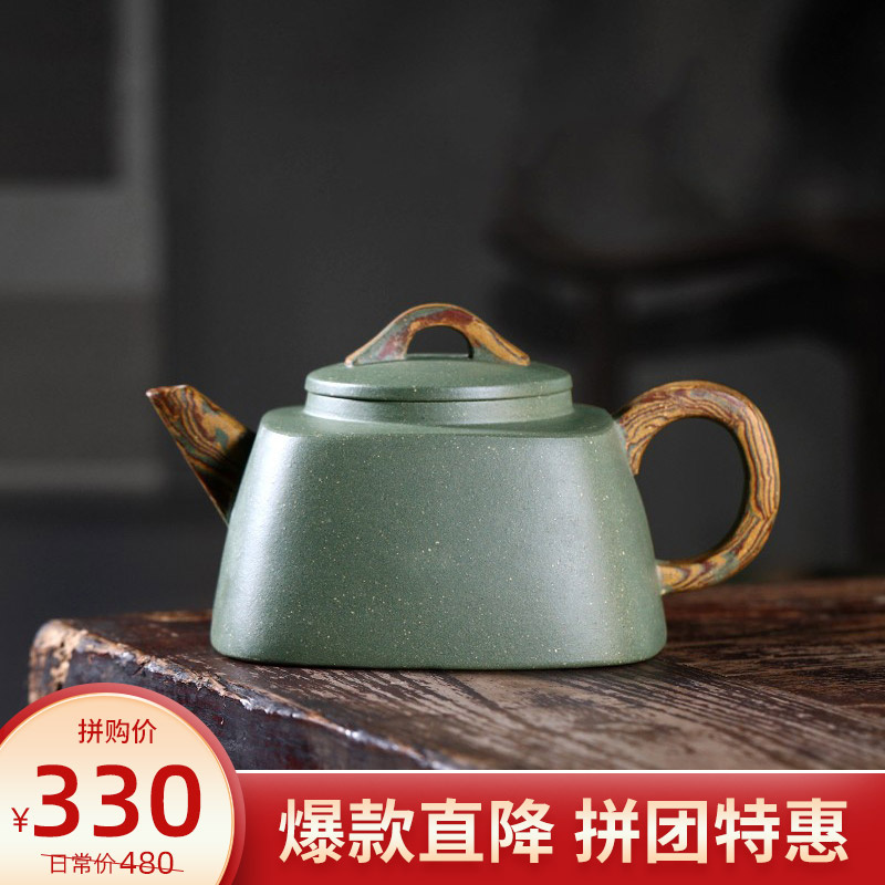 藏壶天下紫砂茶壶纯全手工国助工原矿豆青砂绞泥家用功夫茶具汉瓦