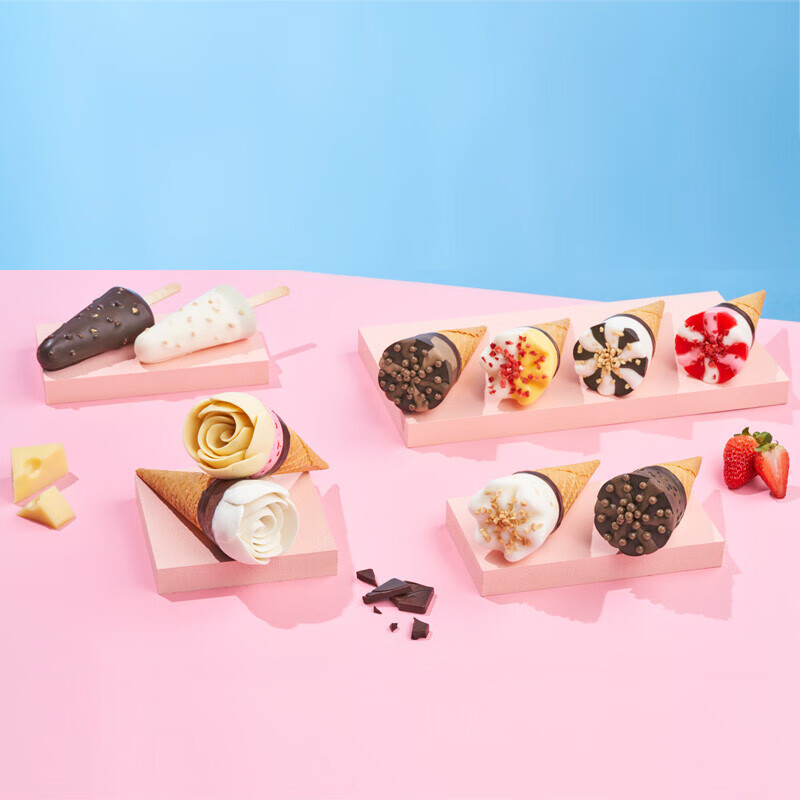 可爱多 四重奏系列 甜筒冰淇淋雪糕生鲜冷饮 24支 巧克力+香草+草莓+芒果酸奶
