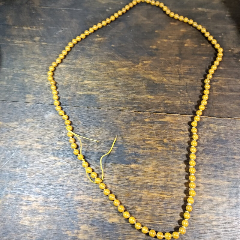 新疆哈密沙尔湖黄金泥石佛珠项链108颗 6mm