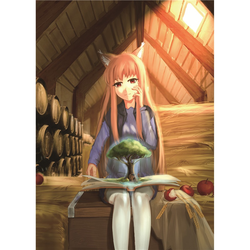 狼天影狼与香辛料海报墙贴画动漫赫萝与罗伦斯二次元学生宿舍卧室可