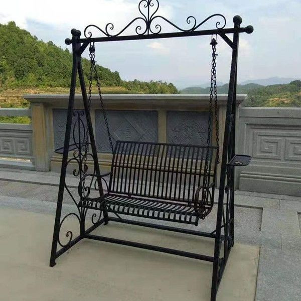 户外铁艺秋千椅阳台吊椅庭院公园摇椅吊篮藤椅双人秋千椅摇椅室内 a款