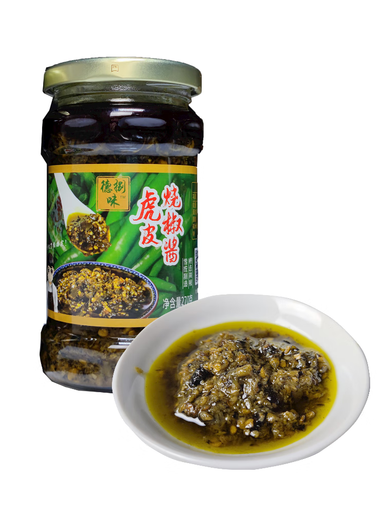 xywlkj三德子美食虎皮烧椒酱四川辣椒酱拌面拌饭下饭酱蘸料270g*1瓶装
