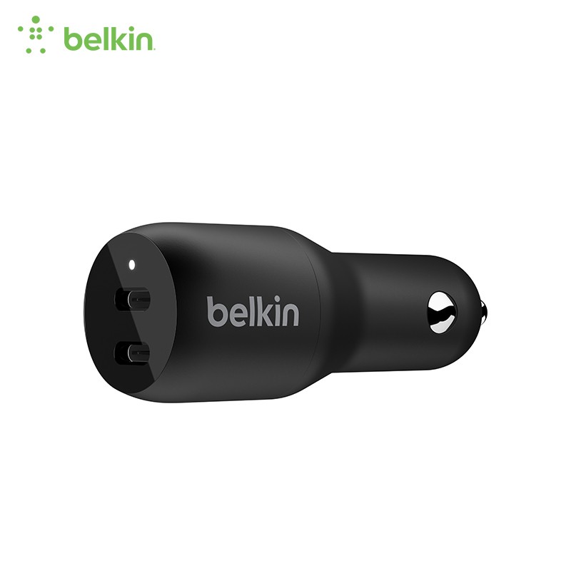 贝尔金（BELKIN） 贝尔金双口车载充电器PD快充点烟器转换插头适用于苹果iPhone15 双USB-C 18W车载快充