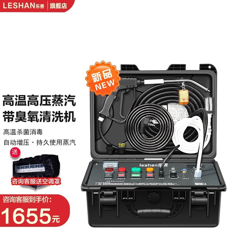 乐善 蒸汽清洁机高温高压 油烟机空调清洗机 家电清洗设备多功能一体机 LS-2408简配款+臭氧消毒