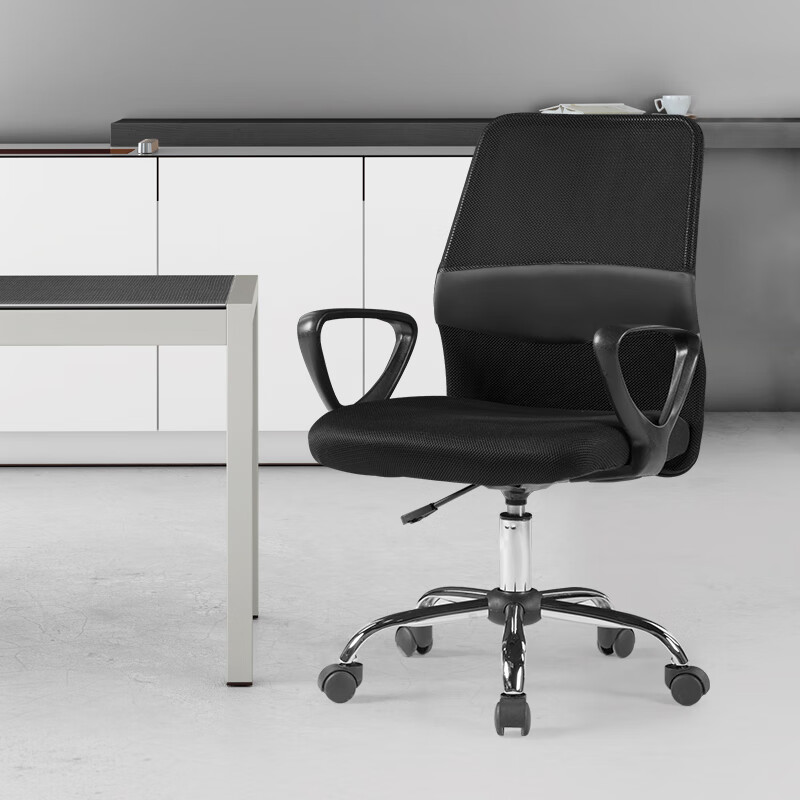 联丰(lianfeng) 电脑椅 办公椅子 家用转椅网布职员椅 w-128ds 黑 196