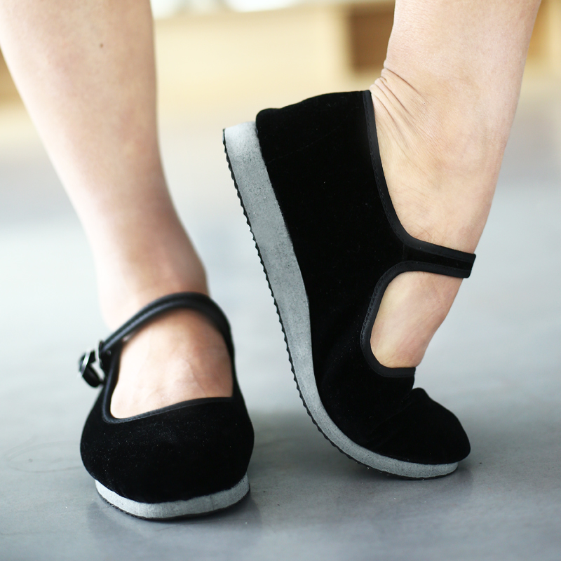 苏寓民舞鞋民族民间舞蹈鞋胶州秧歌鞋藏族舞鞋东北秧歌女布鞋 黑色 34