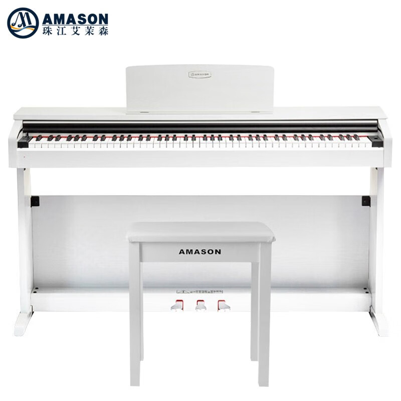 珠江钢琴 艾茉森电钢琴V03智能数码88键重锤力度键盘立式电子钢琴 儿童初学成人练习考级通用