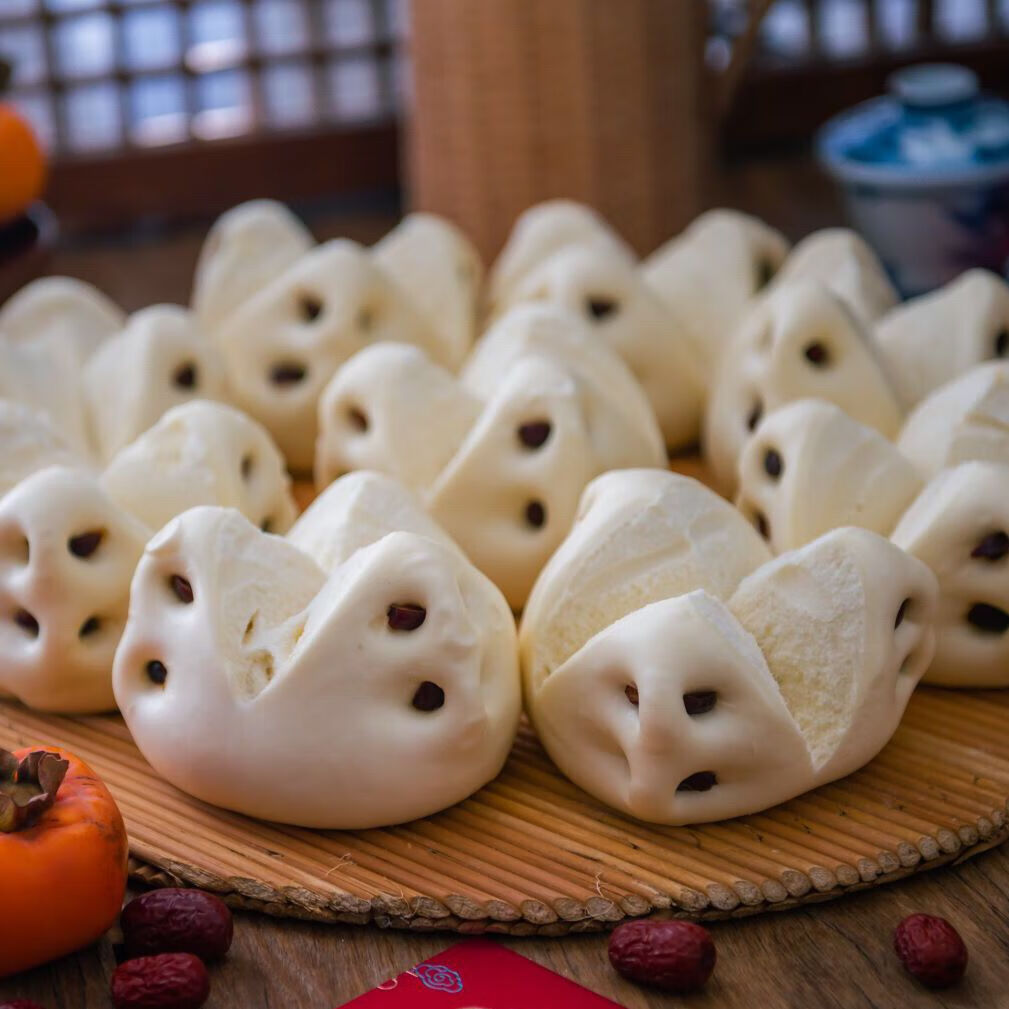 千丝胶东花饽饽龙年花样馒头过年年货特产面食花馍馍糕点礼盒500g*8个