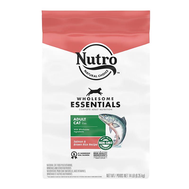 Nutro 美士 进口猫粮全护营养系列全价室内成猫猫粮含三文鱼配方14磅