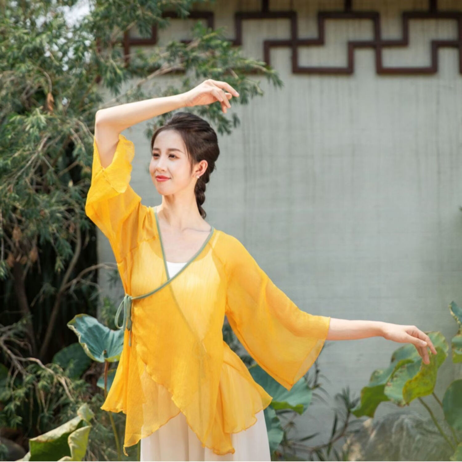 古典舞服装古典舞服练功服女中国风舞蹈上衣身韵纱衣飘逸演出服装仙气
