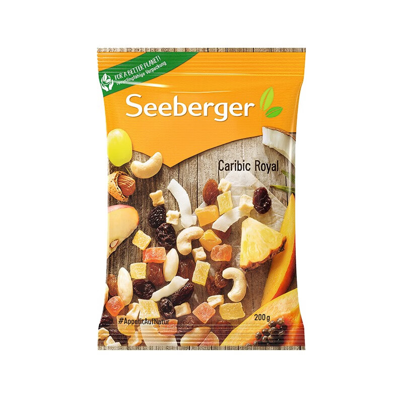 思贝格（Seeberger）蔓越莓干坚果德国进口休闲零食【葡萄干混合-新老包装随机发货】 加勒比果200g【2024-3-2到期】