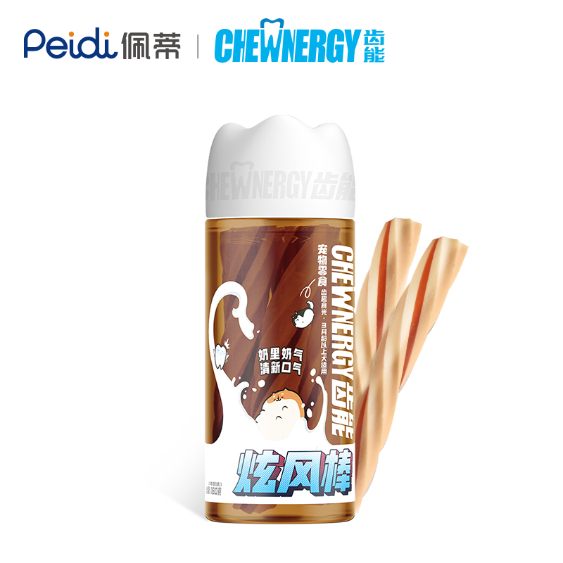 用户评价吐槽齿能齿趣食光炫风棒（奶香味）180g狗狗磨牙棒使用感受分享，二个月体验感受