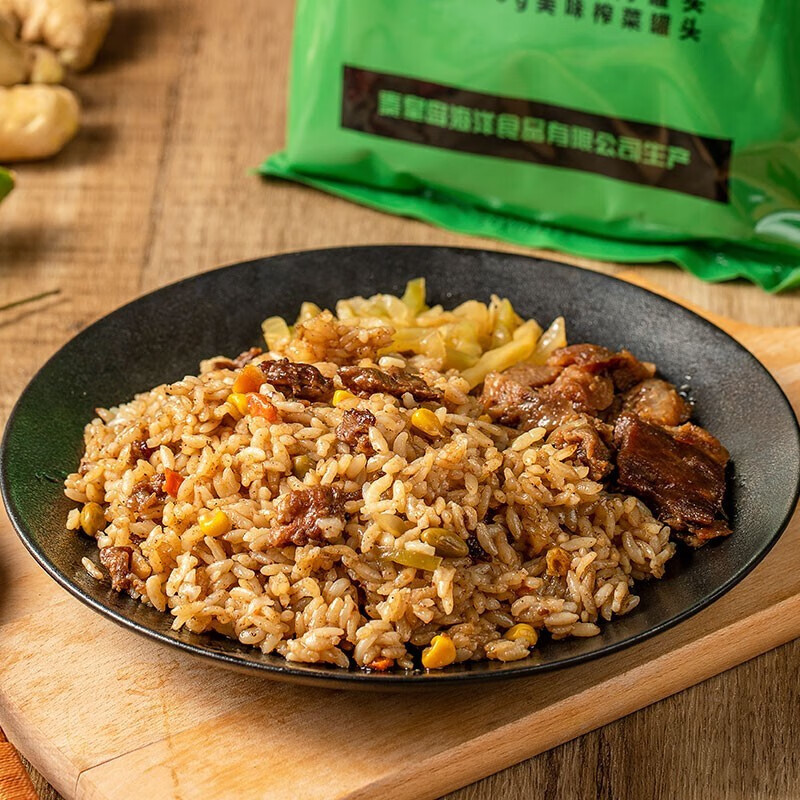 北戴河自熱米飯炒飯?zhí)撞退偈臣彝?yīng)急儲備方便自熱食品開袋即使長保質(zhì)期 牛肉炒飯360g*1袋