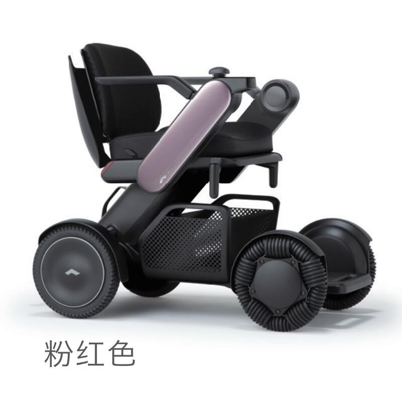 日本电动轮椅WHILL轻便拆卸携带方便可过10公分台阶老年残疾人锂电池麦克纳姆轮胎现货 粉红色