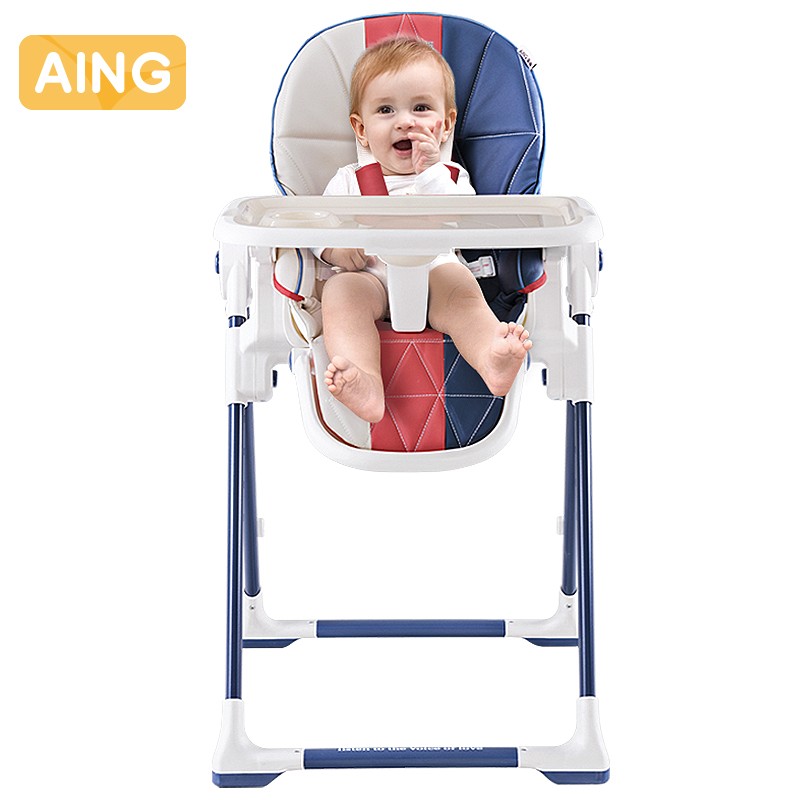 爱音（Aing）宝宝餐椅 儿童婴幼儿餐椅座椅 多功能可折叠便携式 免安装吃饭桌椅 C055音色
