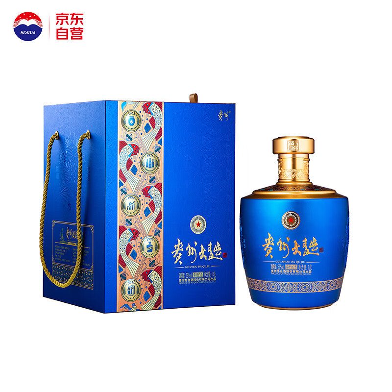 茅台(moutai)贵州大曲 似水流年 大曲1.5l*1  单坛装 53度 酱香型白酒