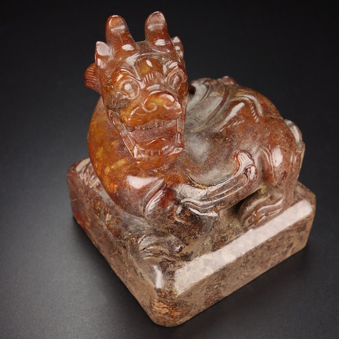 旧藏老和田玉汉代玉印章