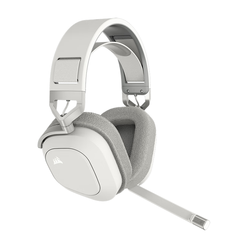 美商海盗船 HS80 MAX 耳罩式头戴式2.4GHz双模游戏耳机 白色 无线版