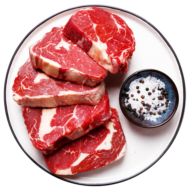 【核酸已检测】肉管家 阿根廷进口谷饲牛排整条原切眼肉牛排2000g新鲜肉眼雪花牛排