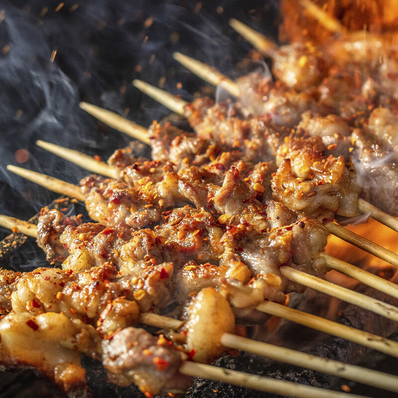 美享时刻内蒙古牛羊肉串国产原切鲜冻牛羊肉烤肉烧烤食材1000g 牛肉串25串+羊肉串25串