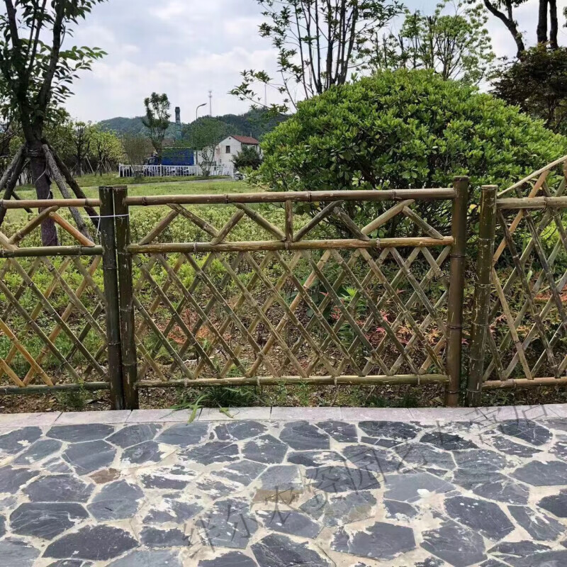 立始竹子栅栏围栏菜园隔断户外花园别墅草坪护栏庭院竹篱笆 高1米宽2