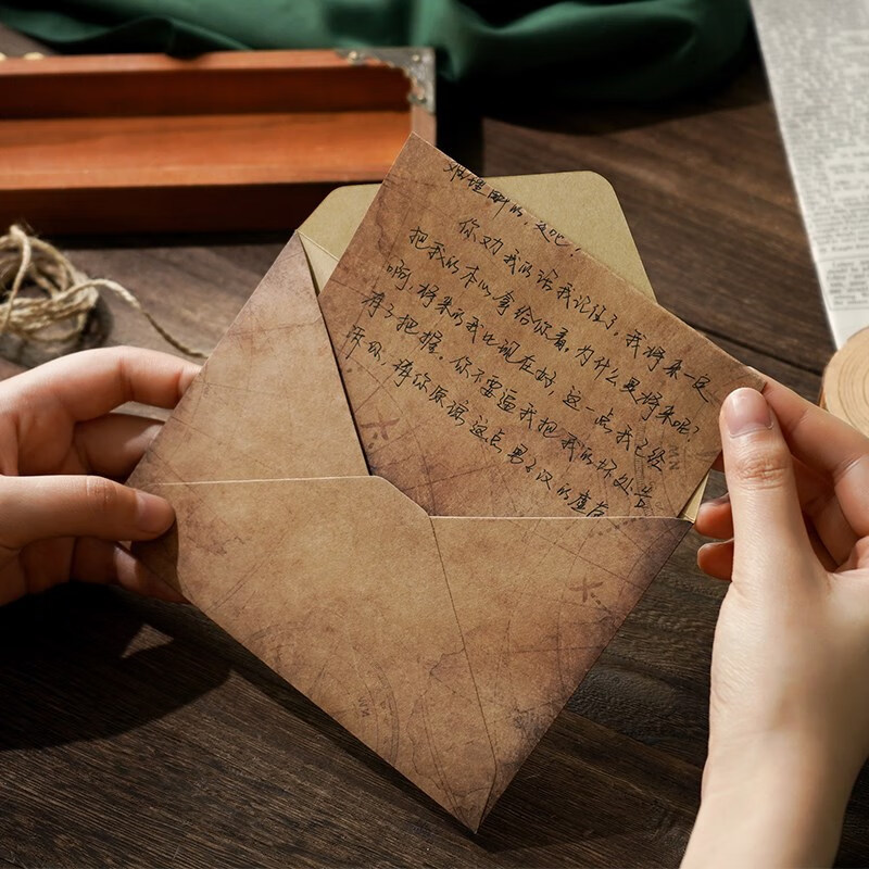 信纸信封套装 复古牛皮纸a5手写情书信纸告白信笺怀旧浪漫麻绳挂饰