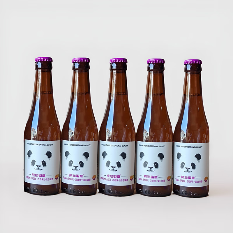 熊猫徽章啤酒24瓶精酿艾百力多果味全麦精酿280ml瓶装整箱 百香果小麦