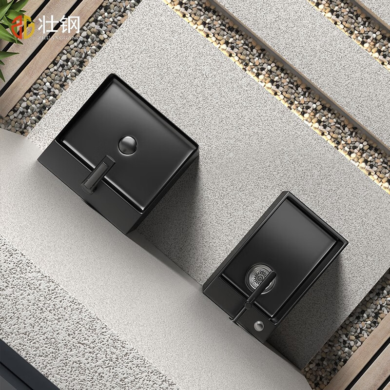 壮钢不锈钢洗手盆户外庭院一体落地式立柱盆阳台黑色防冻裂拖把池水槽 30CM黑色开孔