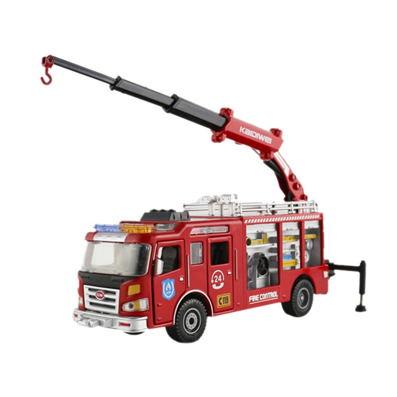 凯迪威仿真模型1：50抢险救援消防车模型可伸缩美式合金车模金属汽车625046图片
