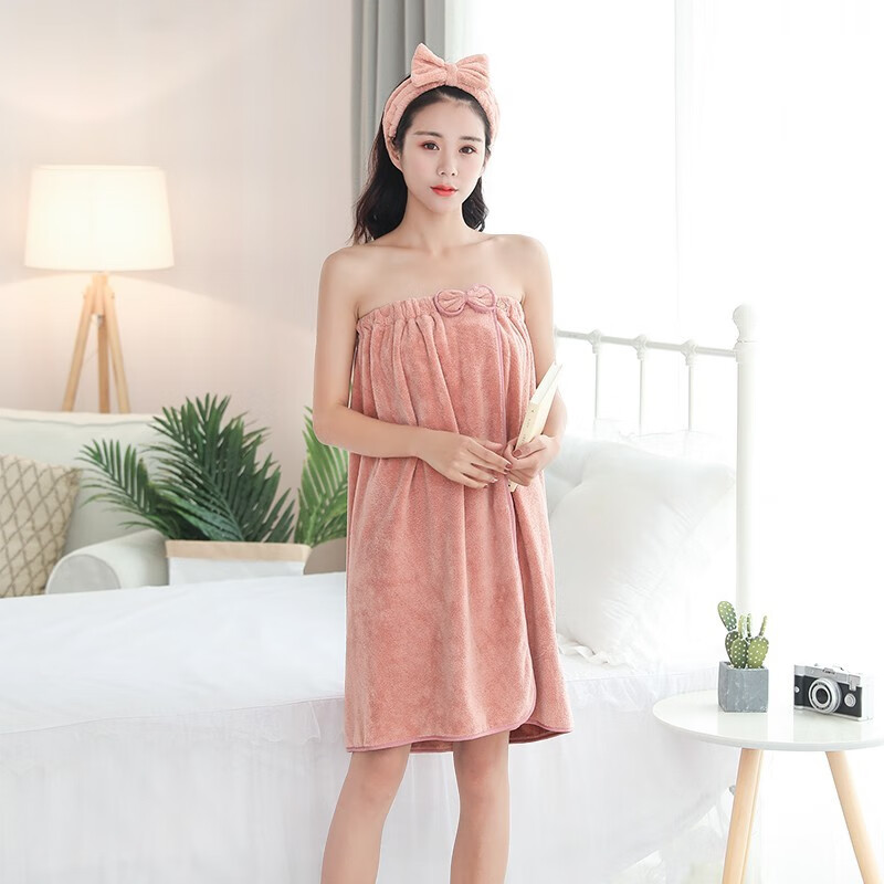 映火可穿浴巾女士成人大浴巾抹胸浴裙干发帽套装吸水速干大毛巾浴袍巾