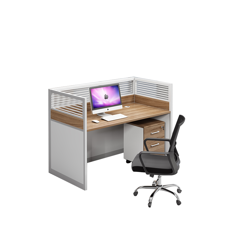 中伟职员办公桌椅组合现代简约屏风卡座工位电脑桌一字型单人位【含柜】ZW-GD32可定制