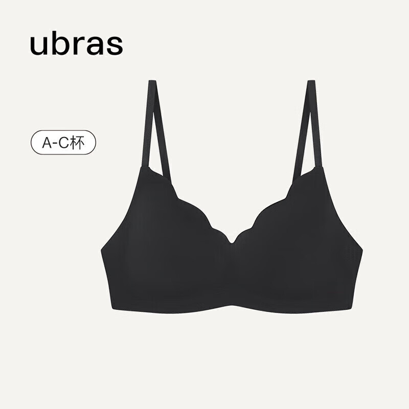 ubras花瓣杯软支撑文胸女士内衣女无钢圈聚拢收副乳胸罩黑-背勾M使用感如何?