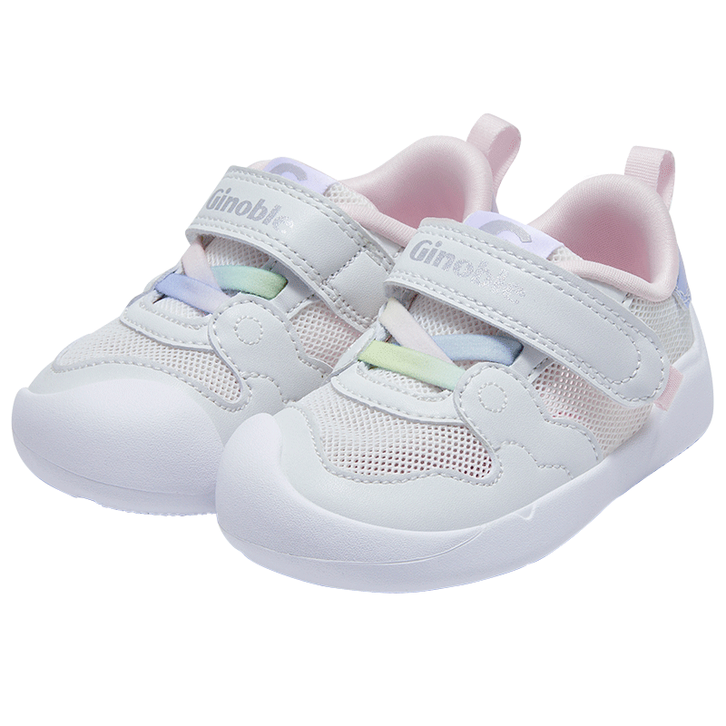 Ginoble 基诺浦 学步鞋24年夏季8-18个月宝宝步前鞋软底透气机能鞋GB2206白色
