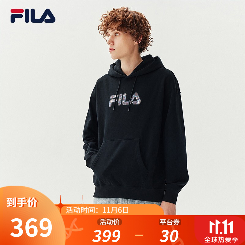 fila 斐乐官方情侣连帽卫衣男女2020秋冬季新款logo印花长袖潮流上衣