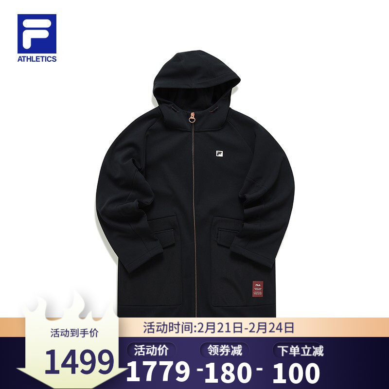 fila athletics斐乐官方女子长款外套2022年春季新款休闲外套商场同款