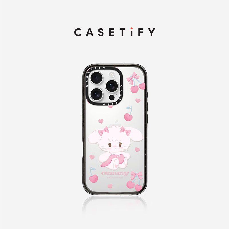CASETIFY mikko cammy 小兔樱桃 适用于iPhone 14/15/16 Pro/Max苹果手机壳 透明黑框 iPhone 14 Pro Max