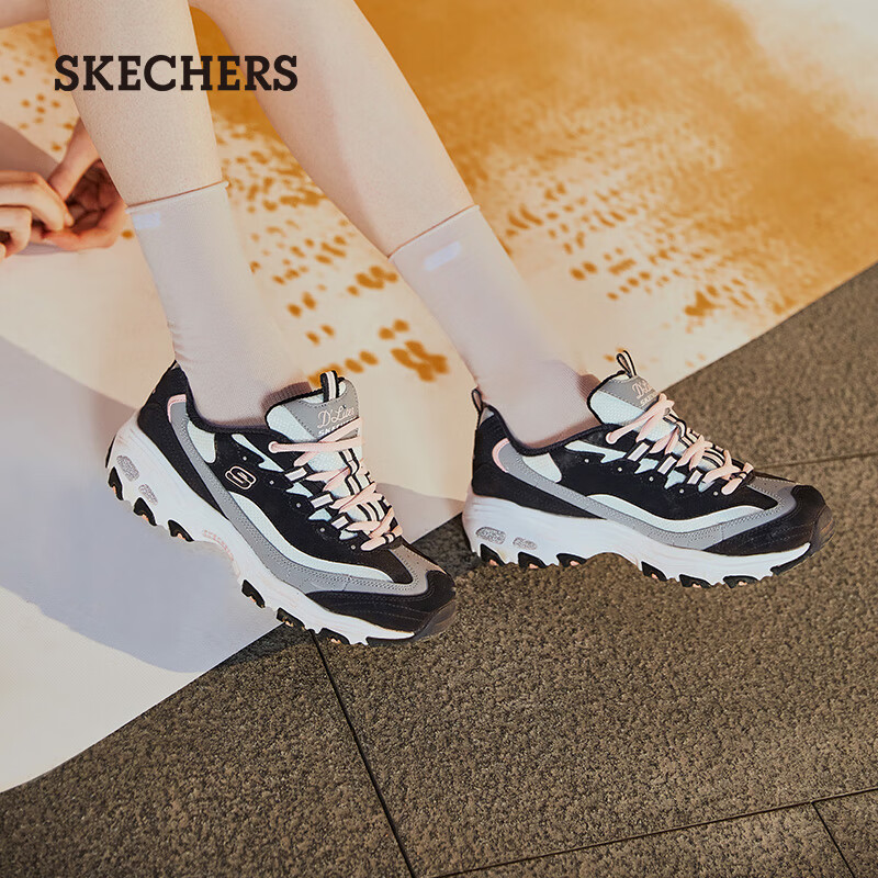 斯凯奇（Skechers）复古老爹鞋厚底增高休闲运动女鞋13143&177233黑色/灰色37怎么样,好用不?
