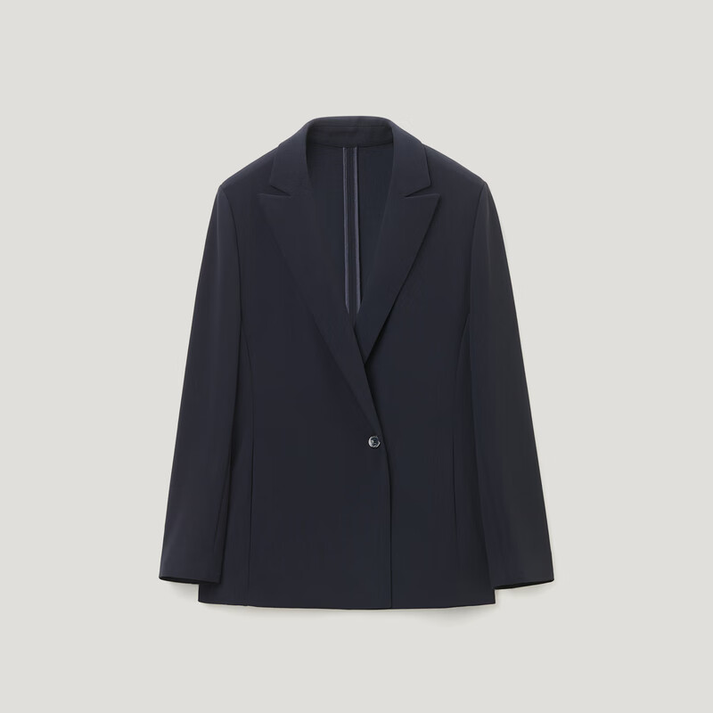 OVV2024春夏新款女装经典三醋酸简约时尚一粒扣休闲通勤西服 藏青(净色)06 S