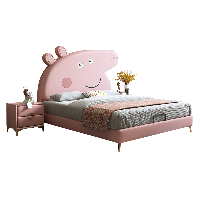 昭希 儿童床男孩女孩单人床轻奢青少年学生佩奇公主床多功能储物现代简约儿童房卧室家具 单床(款式备注) 1.2m框架款