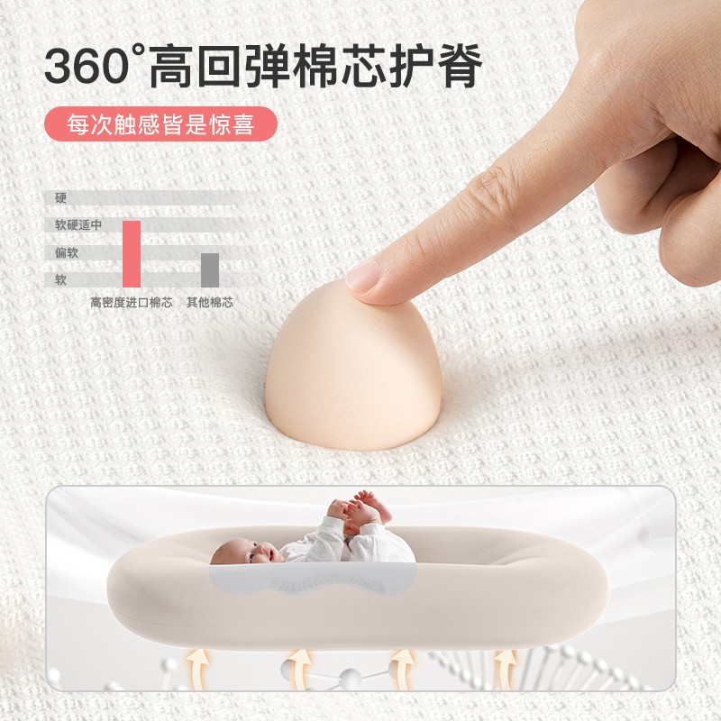 YEESOOM床中床婴儿 婴儿哄睡床中床神器 新生儿防惊跳子宫仿生床睡得好 四季通用抗菌柔软床中床-迷雾灰