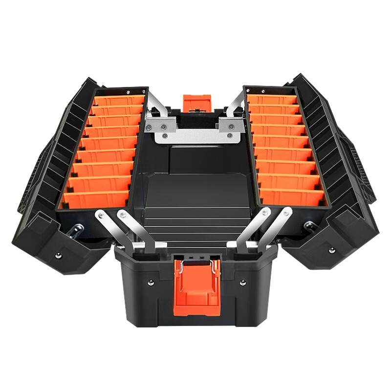 拓为（Tactix）工具箱多功能水电工收纳盒多功能多层手提式三翻斗维修箱 320350
