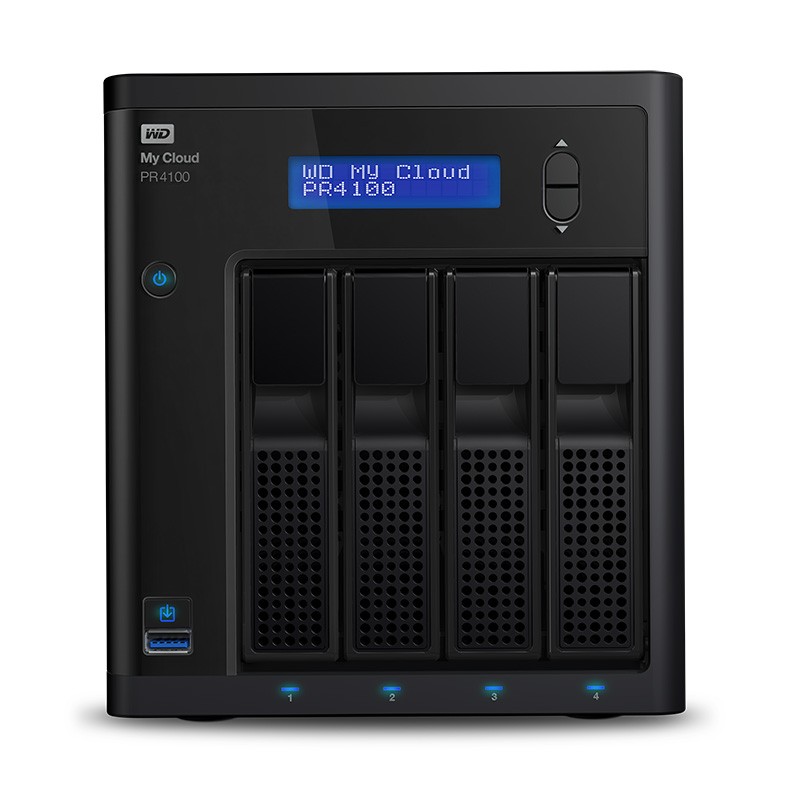 西部数据（WD） NAS网络存储服务器 共享私有云网盘 磁盘阵列硬盘柜My Cloud PR4100 标配（WDBNFA0000NBK） 48TB(12T企业级4块）