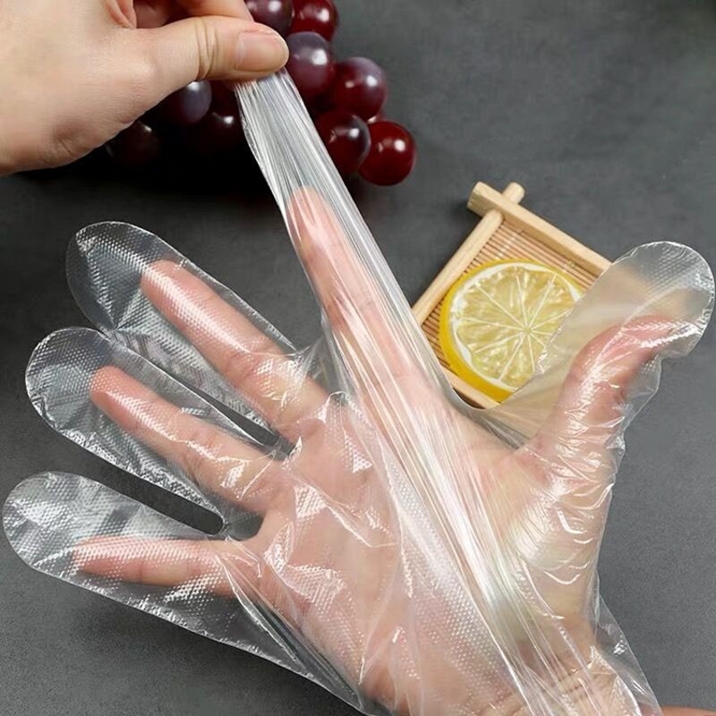 MOIATA餐饮炸鸡龙虾食品卫生厨房塑料手套餐隔离防护手套一次性PE透明手套 一次性手套 200只装