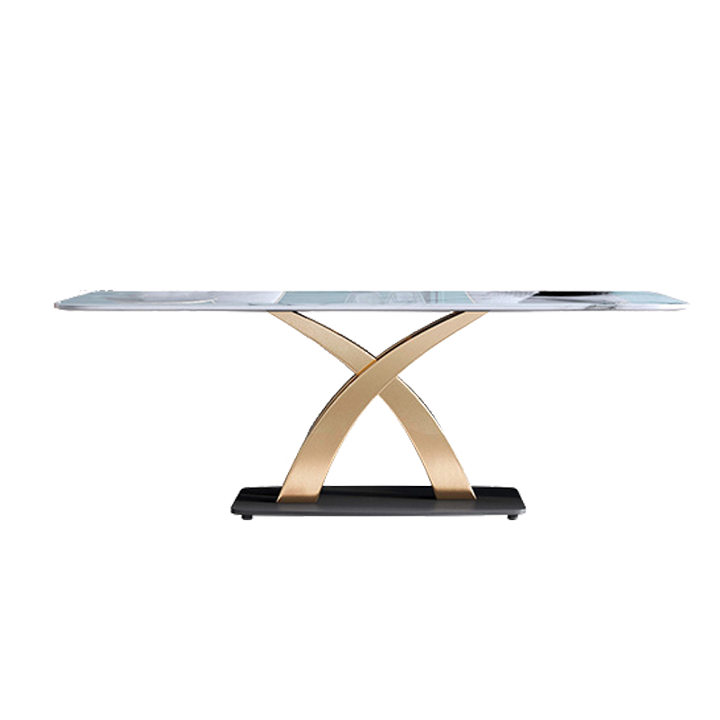 伊琦美 餐桌椅 轻奢大理石餐桌后现代意式简约家用小户型长方形岩板吃饭桌椅组合 1.3x0.8单餐桌【大理石】