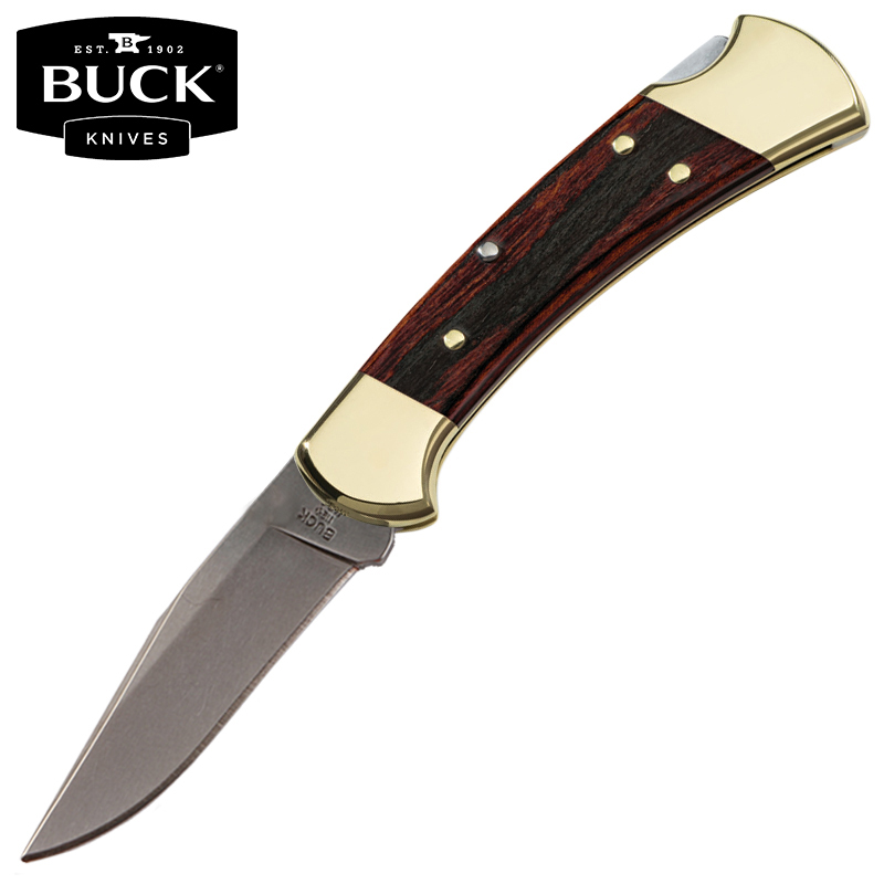 buck巴克 美国原装进口折叠刀 420c钢材刃黄铜木柄 0112brs-b