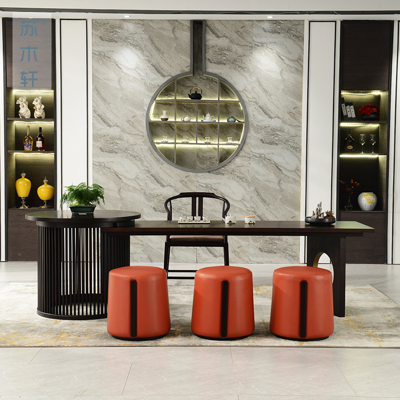 苏木轩新中式实木茶桌椅组合现代简约功夫茶台茶室办公室家具yz13