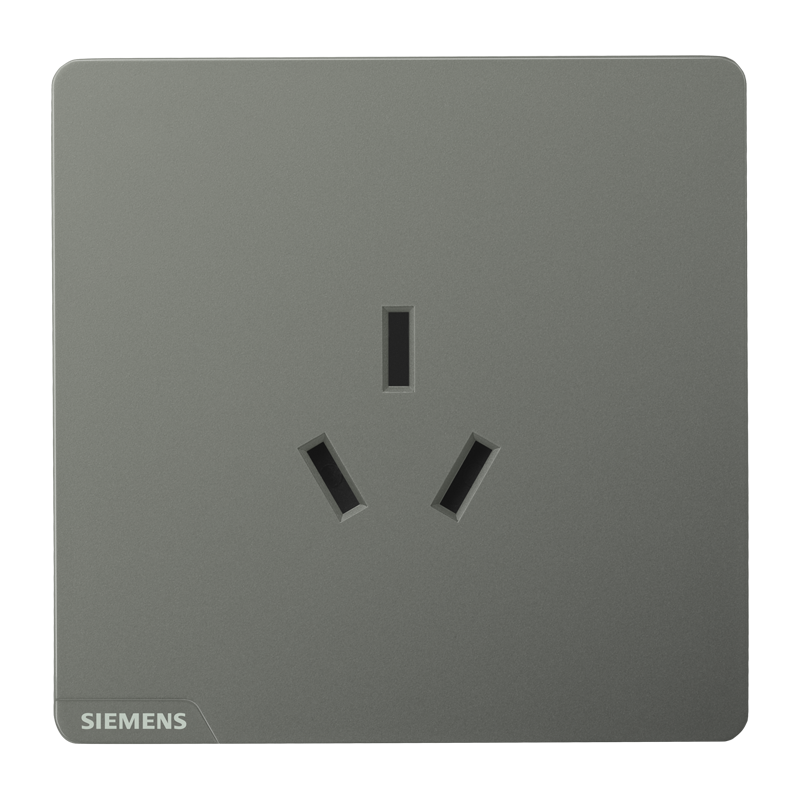 西门子(SIEMENS)插座面板 16A三孔插座 86型暗装插座 皓彩深灰银