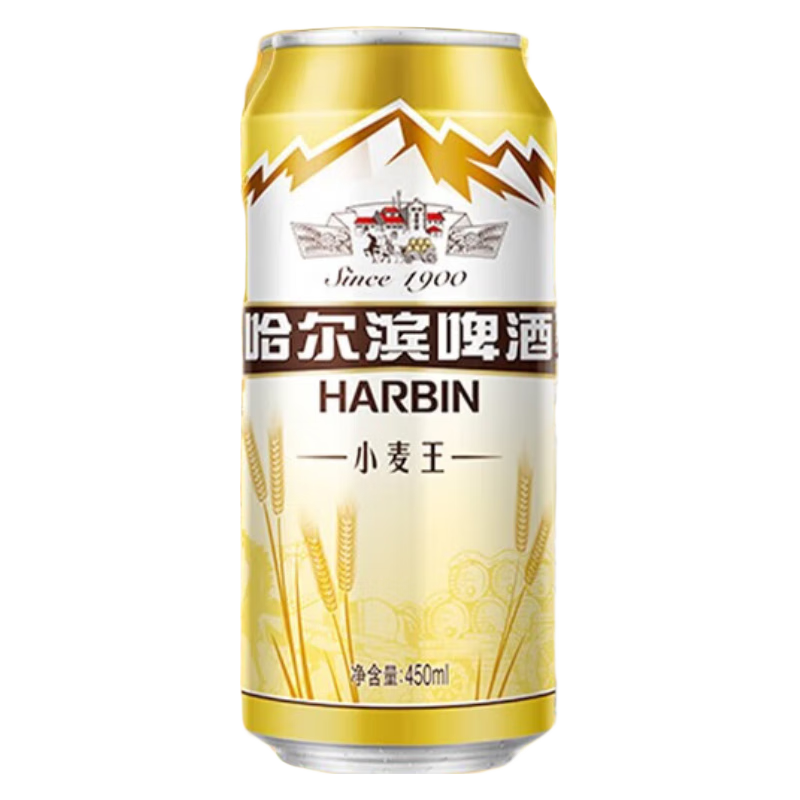 哈尔滨啤酒哈尔滨（Harbin）经典小麦王啤酒450ml*15听 整箱装 小麦王 450mL 15罐 整箱装