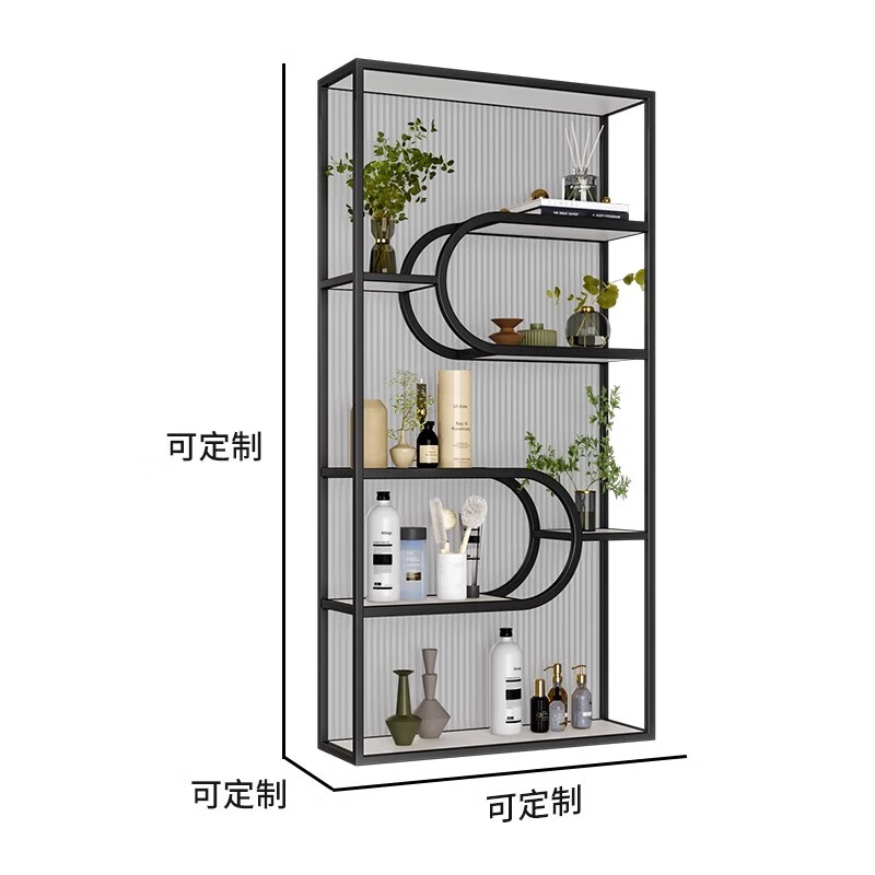 雙螺衛(wèi)生間干區(qū)半墻長虹玻璃隔斷鐵藝置物架洗漱臺客廳不銹鋼屏風玄關(guān) B款碳鋼每平