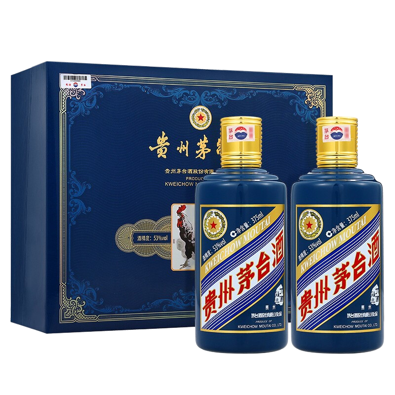 53度茅台生肖纪念酒  礼盒装 53度 375ml 2瓶 鸡年生肖茅台礼盒